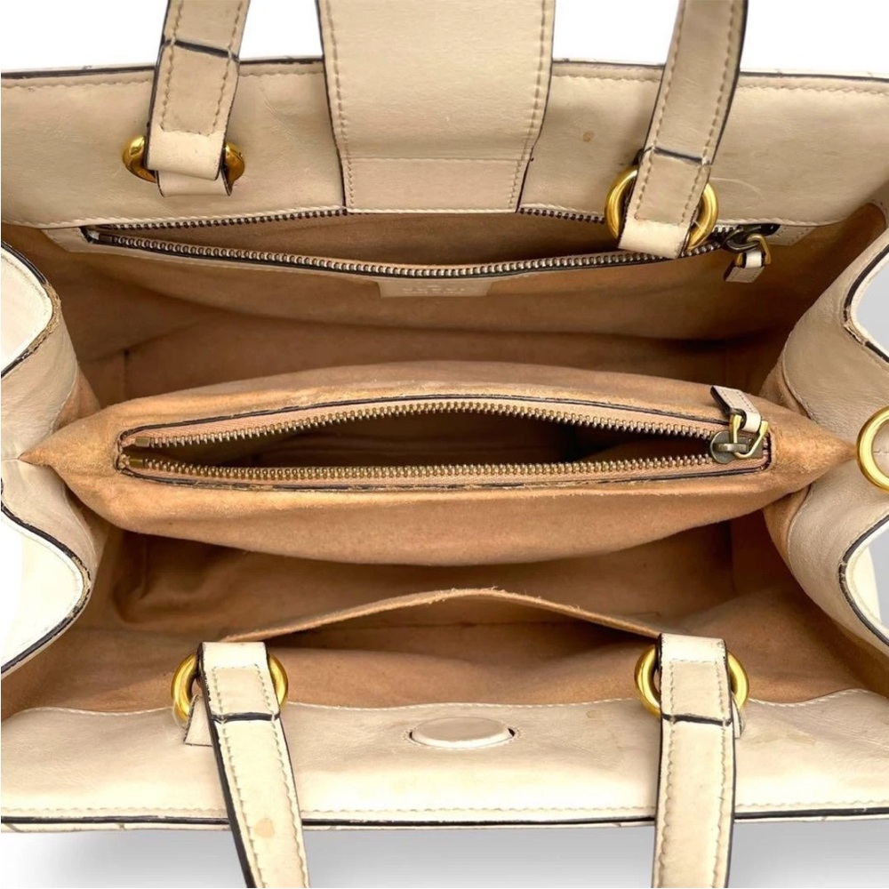 Gucci Cream Satchel with Gold Accents - Picture 12 of 16